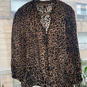 Leopard Silk Blouse